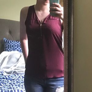 Maroon Express Tanktop with Zipper